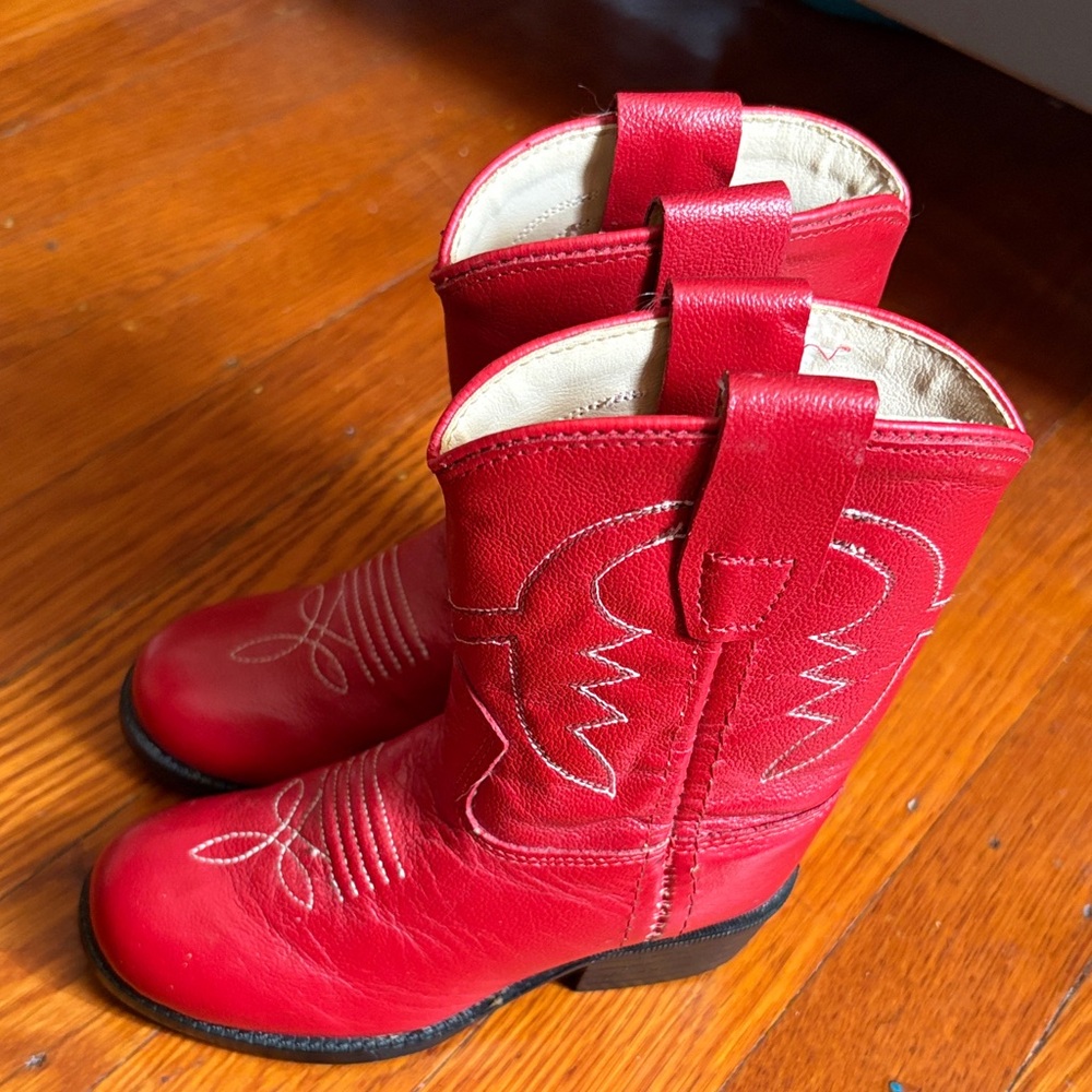 Old West Kids Red Cowboy Boots